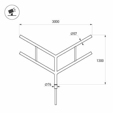 Кронштейн Arlight OXOR-SY4-3000x76-L1300 BLACK 051662
