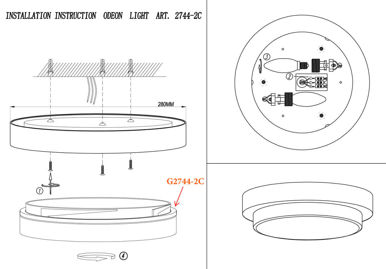 Настенный светильник Odeon Light Holger 2744/2C