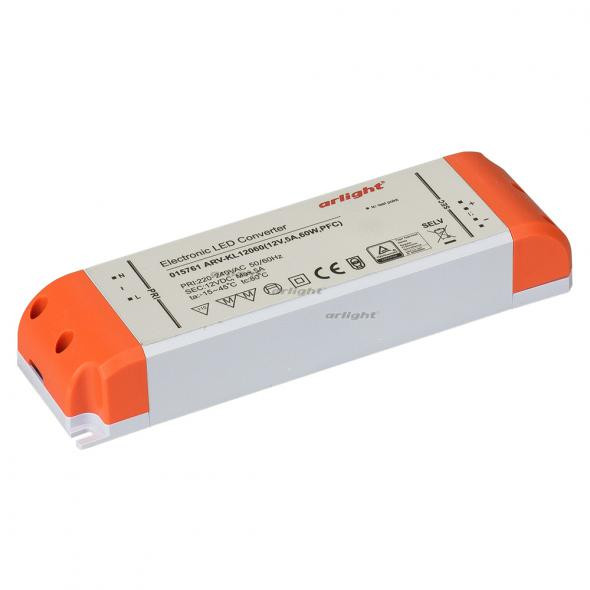 Блок питания Arlight ARV-KL12060 (12V, 5A, 60W, PFC) 015761