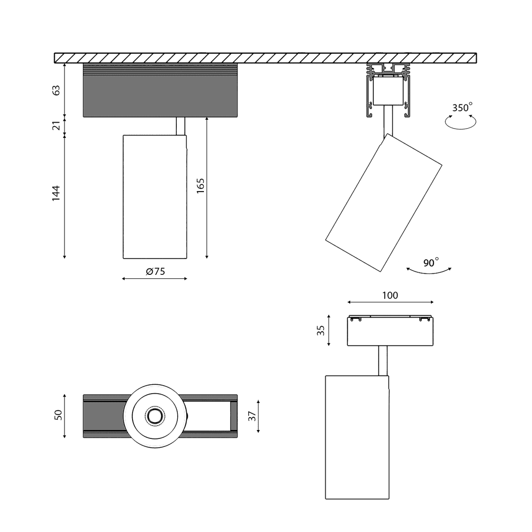 Трековый светильник DesignLed SY-601202-BL-20-NW 003585