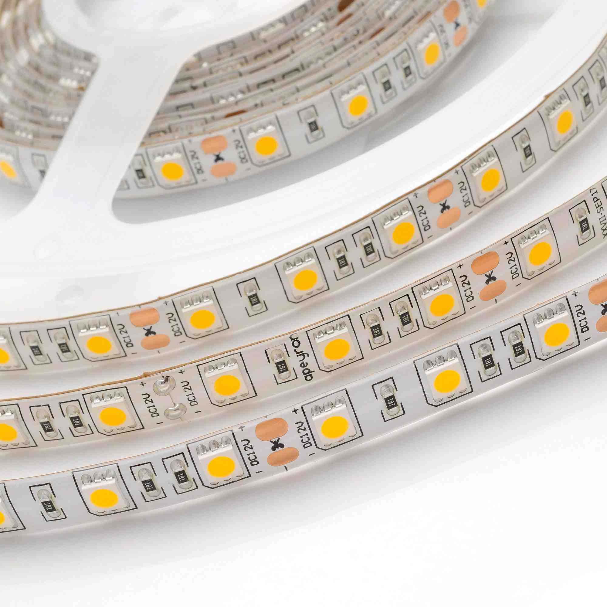 Светодиодная лента Apeyron 12В СТ 14,4Вт/м smd5050 60д/м IP65 700Лм/м 5м 3000К 00-11