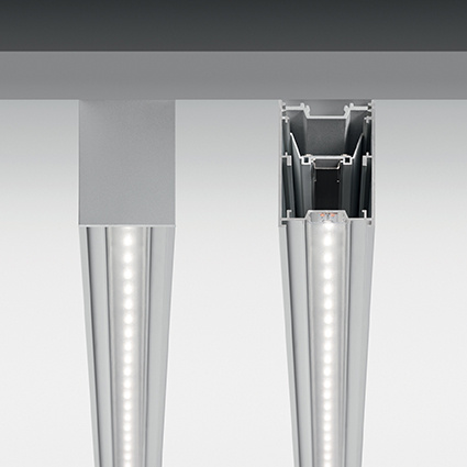 Подвесной светодиодный светильник Ideal Lux Fluo Bi-Emission 1200 3000K Aluminum 192659