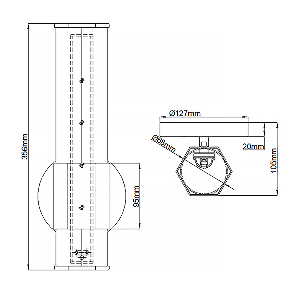 Бра Hinkley Facet QN-FACET-LED1-BK-BATH