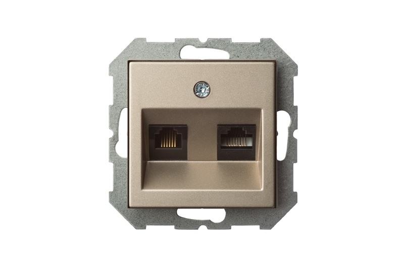 Розетка телефонная и компьютерная (RJ11+RJ45) Liregus Epsilon 28-3165