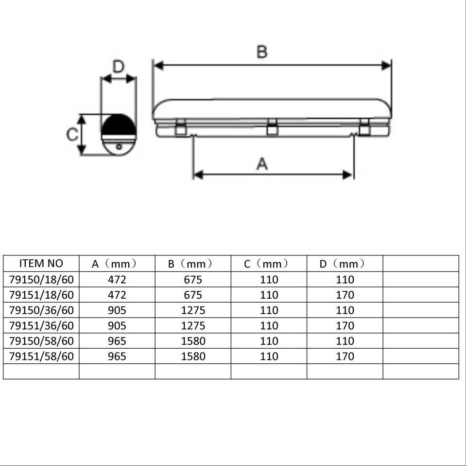 Потолочный светильник Lucide Linea Aqua 79150/58/60