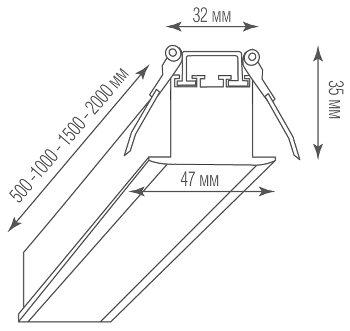 Встраиваемый светильник Donolux Led Line In DL18502M200WW40L5