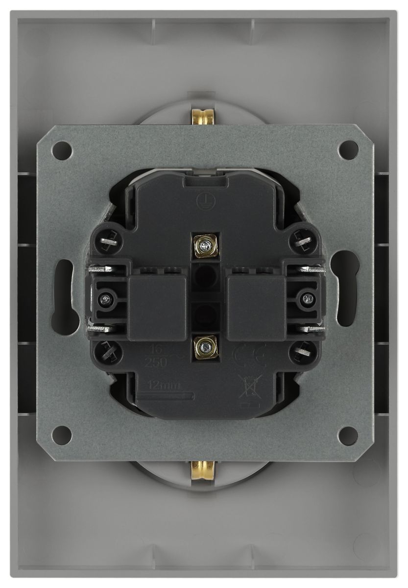 Розетка Эра Arktik 16-2107-03 без заземления двойная 2X2P 16А-250В алюминий Б0071683