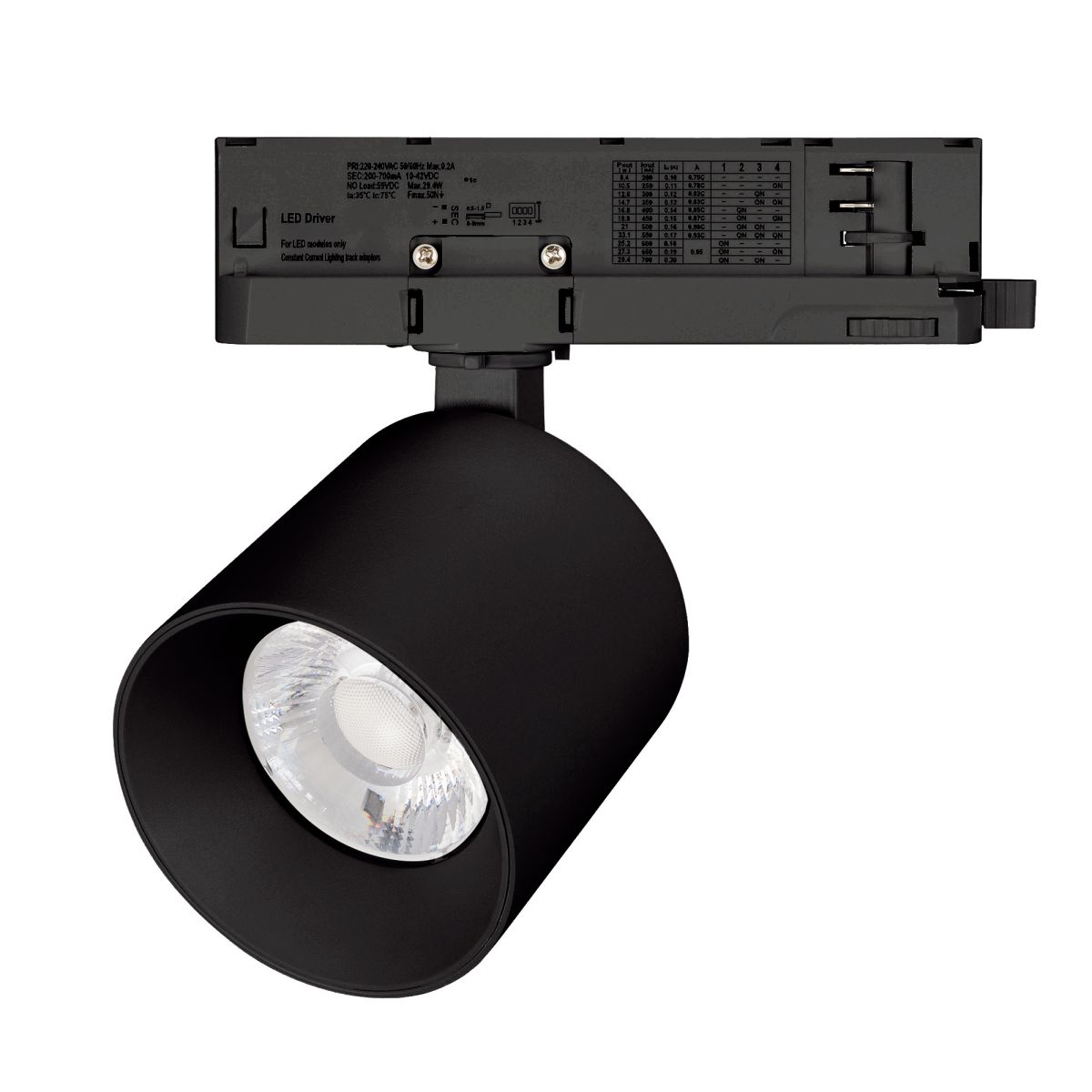 Трековый трехфазный светильник Arlight LGD-DYKE-4TR-R90-26W Day4000 (BK, 20 deg, 230V, DALI) (IP20 Металл) 058716