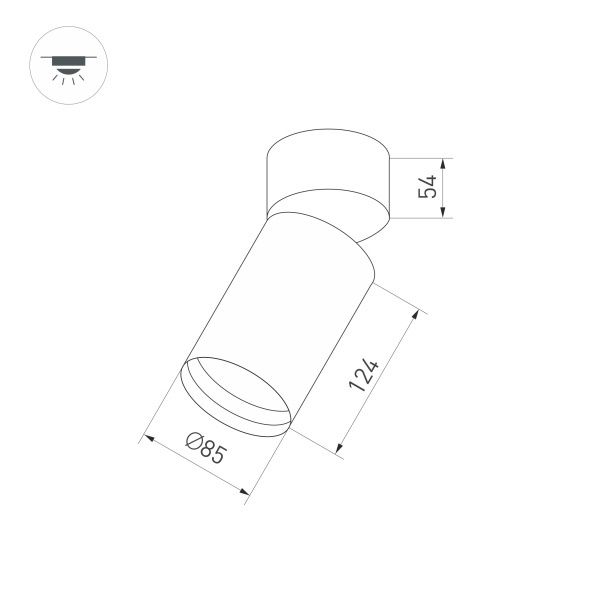 Корпус накладного светильника Arlight SP-Polo-Surface-Flap-R85 024381(1)