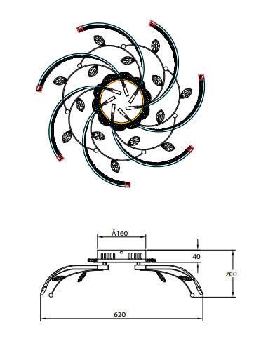 Потолочная люстра Rivoli Mulinello 6003-107 Б0038150