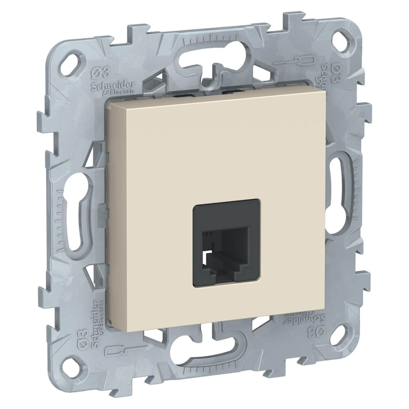 Розетка телефонная RJ11 одиночная 4 контакта Schneider Electric Unica New NU549244