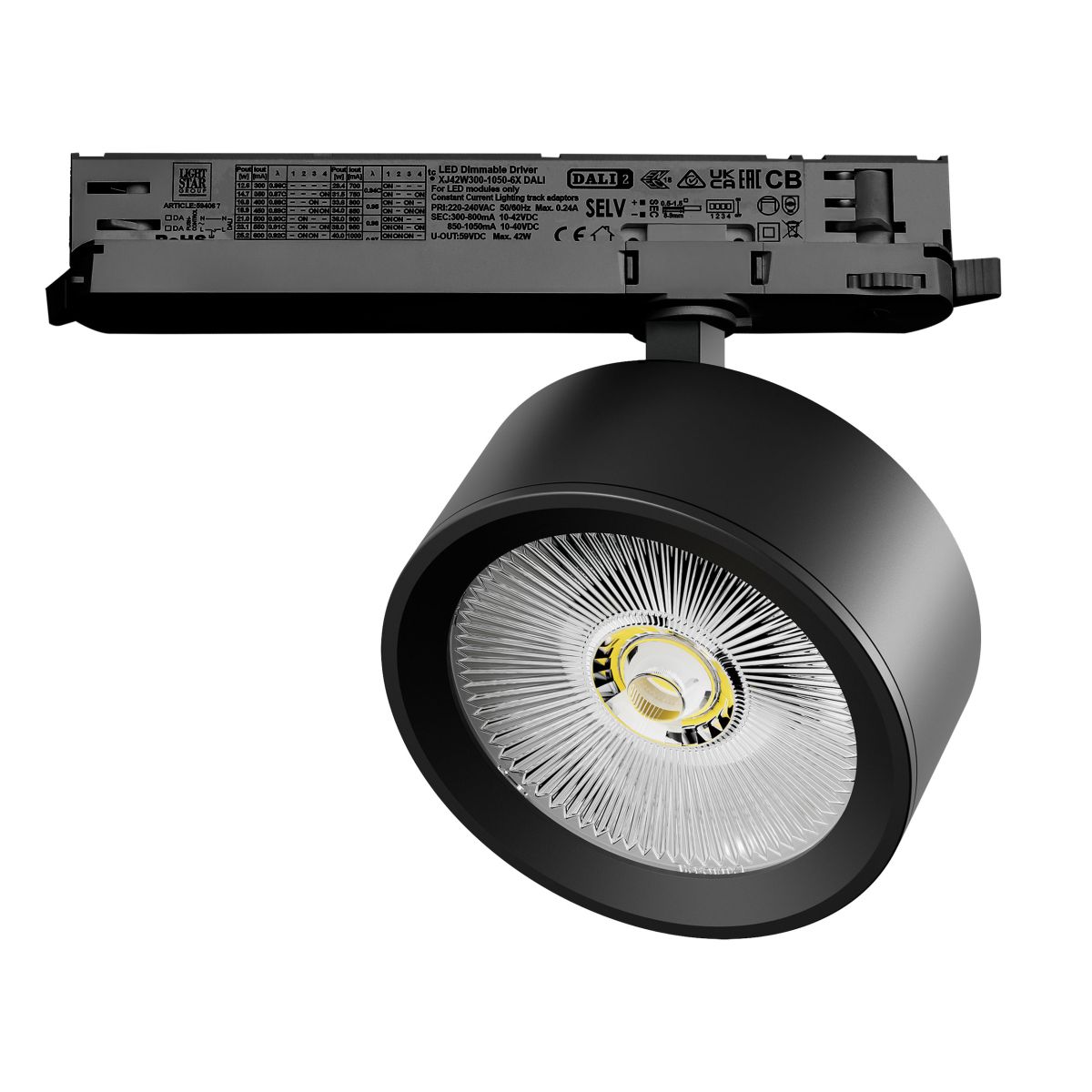 Трековый трехфазный светильник Quattro LED с управлением DALI Lightstar Alta Pro A5637DALI