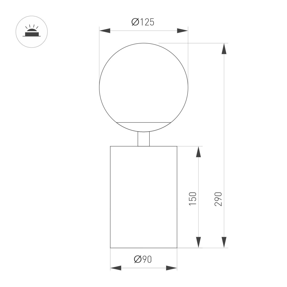 Настольная белая лампа Arlight SP-ORNELLA-TAB-L290-R125-6W Warm3200-MIX (GD, 300 deg, 230V, TOUCH-DIMM) (IP20 Металл) 059533