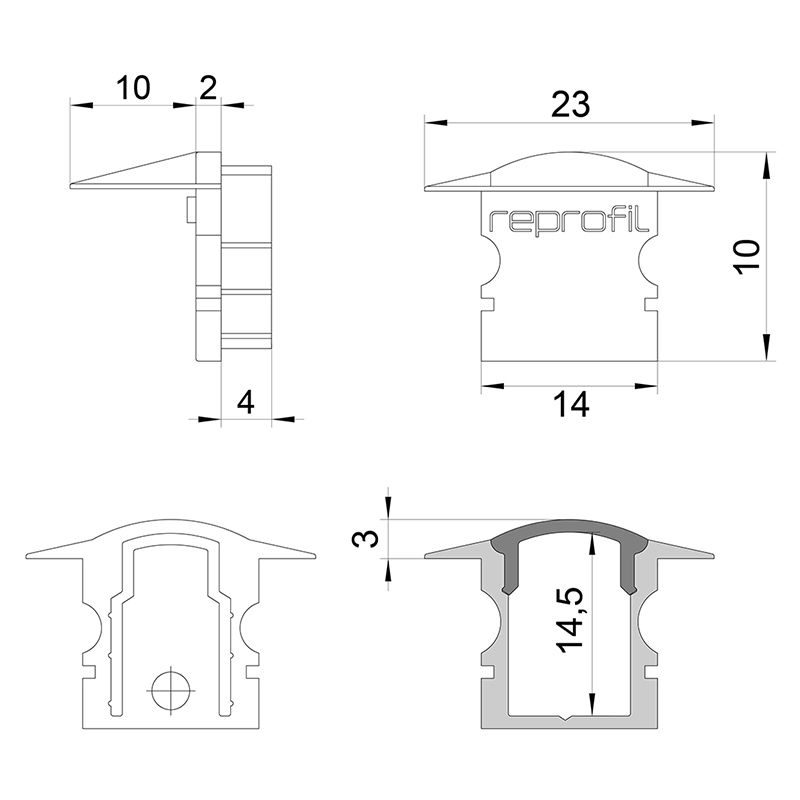 Торцевая заглушка (2 шт.) Deko-Light F-ET-02-08 978622