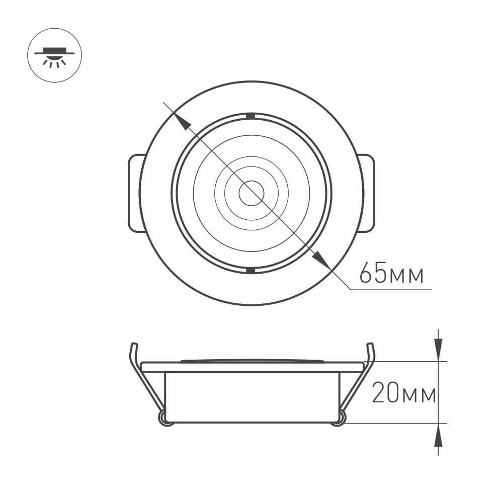 Мебельный светильник Arlight LTM-R65WH 5W Warm White 10deg