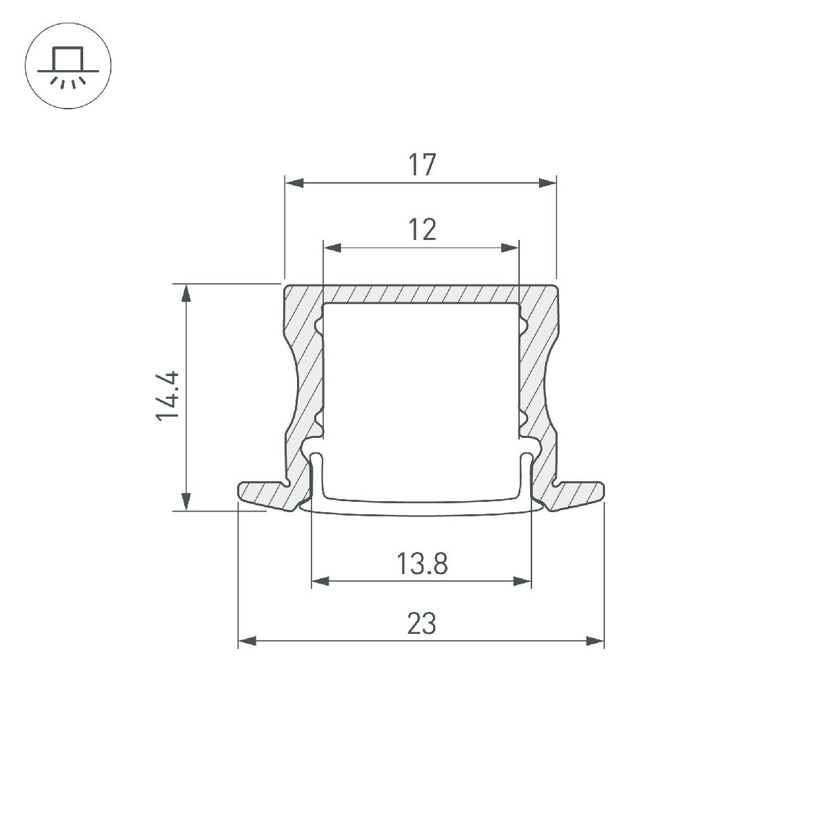Алюминиевый профиль Arlight LINE-2315-F-2000 WHITE 044265