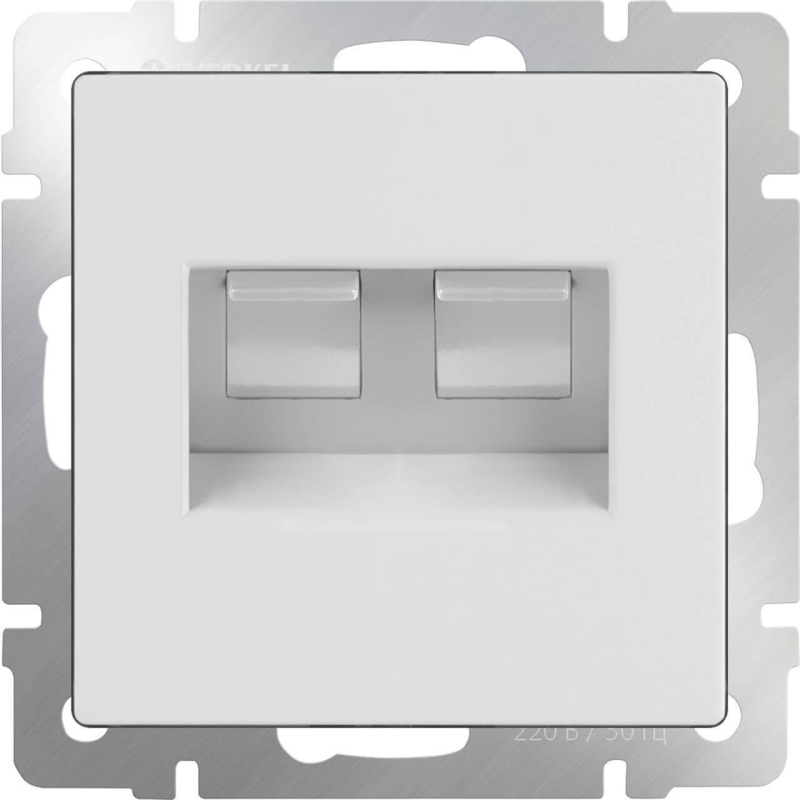 Розетка Werkel двойная Ethernet RJ-45 белая WL01-RJ45+RJ45 4690389073526