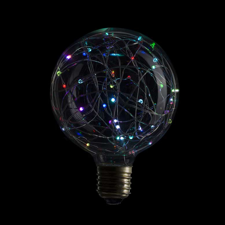 Лампа светодиодная филаментная Sun Lumen E27 1,5W RGB прозрачная 057-073
