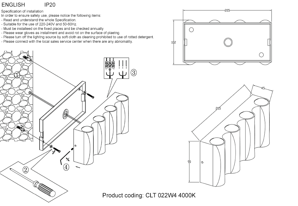 Уличный настенный светильник Crystal Lux CLT 022W4 BL-GO 4000K