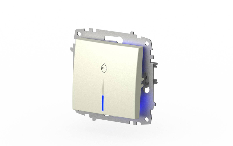 Выключатель одноклавишный проходной с подсветкой ELBI Zena Vega 609-010300-210