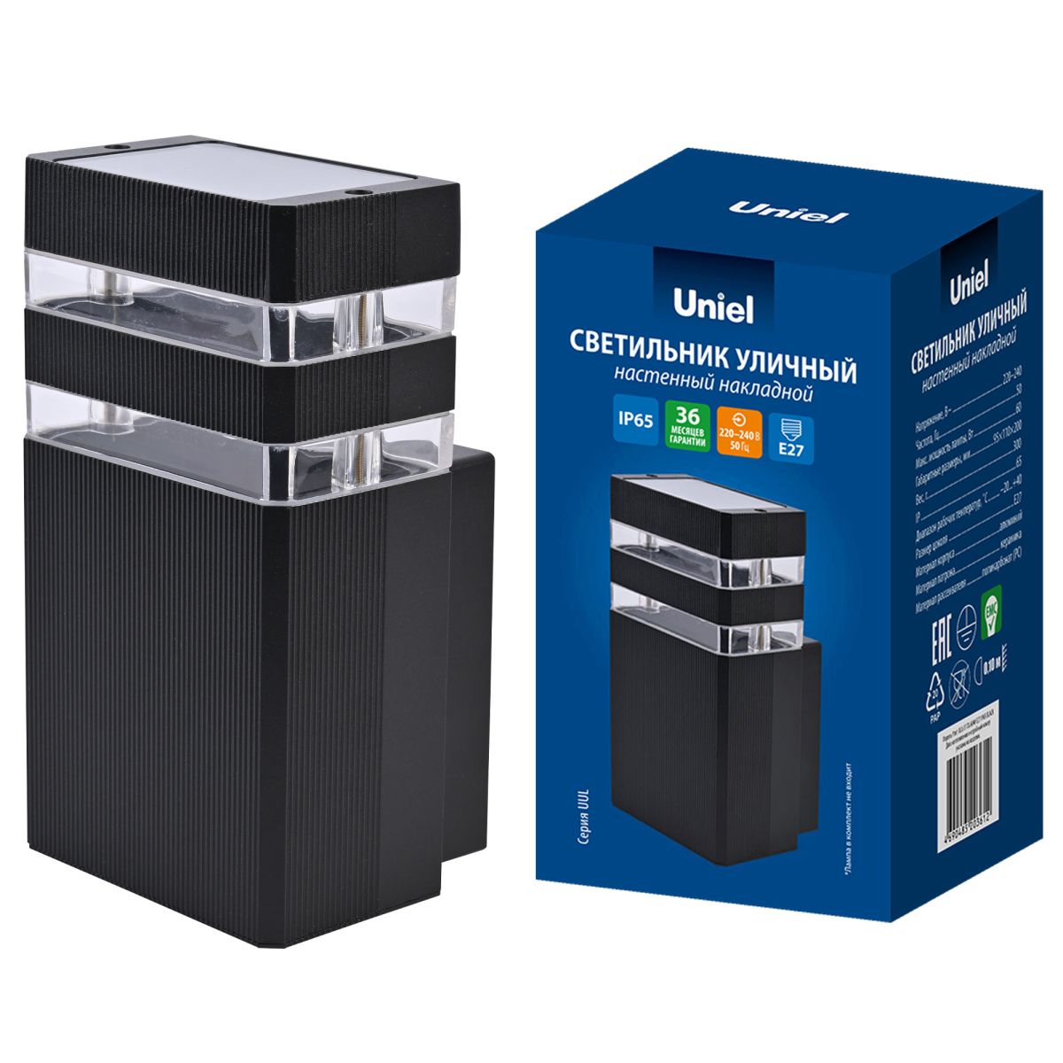 Уличный настенный светильник Uniel UL-00012918 UUL-S17A 60W/E27 IP65 BLACK