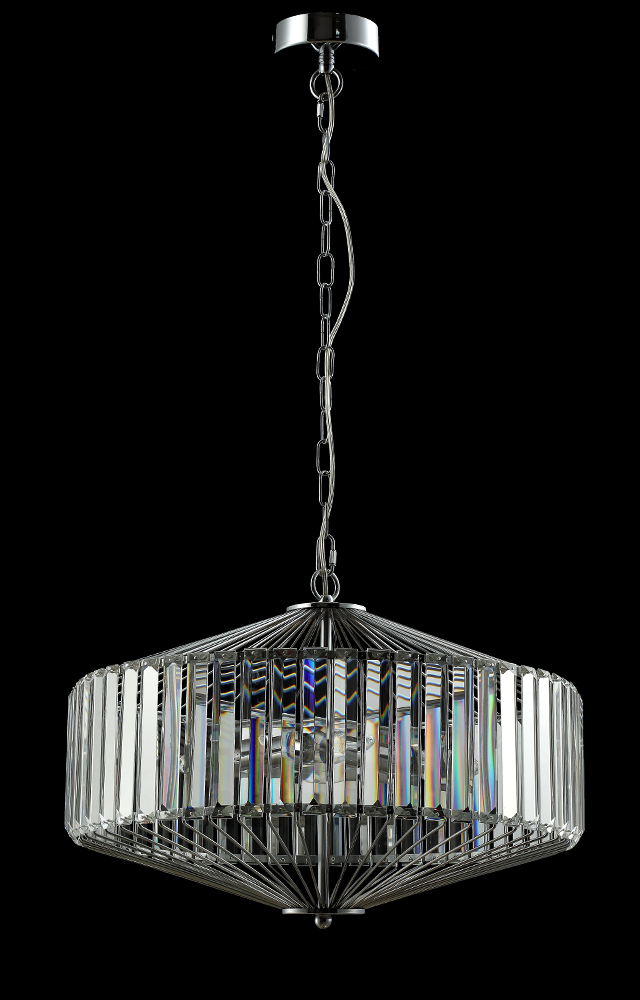 Подвесная люстра Crystal Lux Fiesta FIESTA SP5 CHROME/TRANSPARENTE