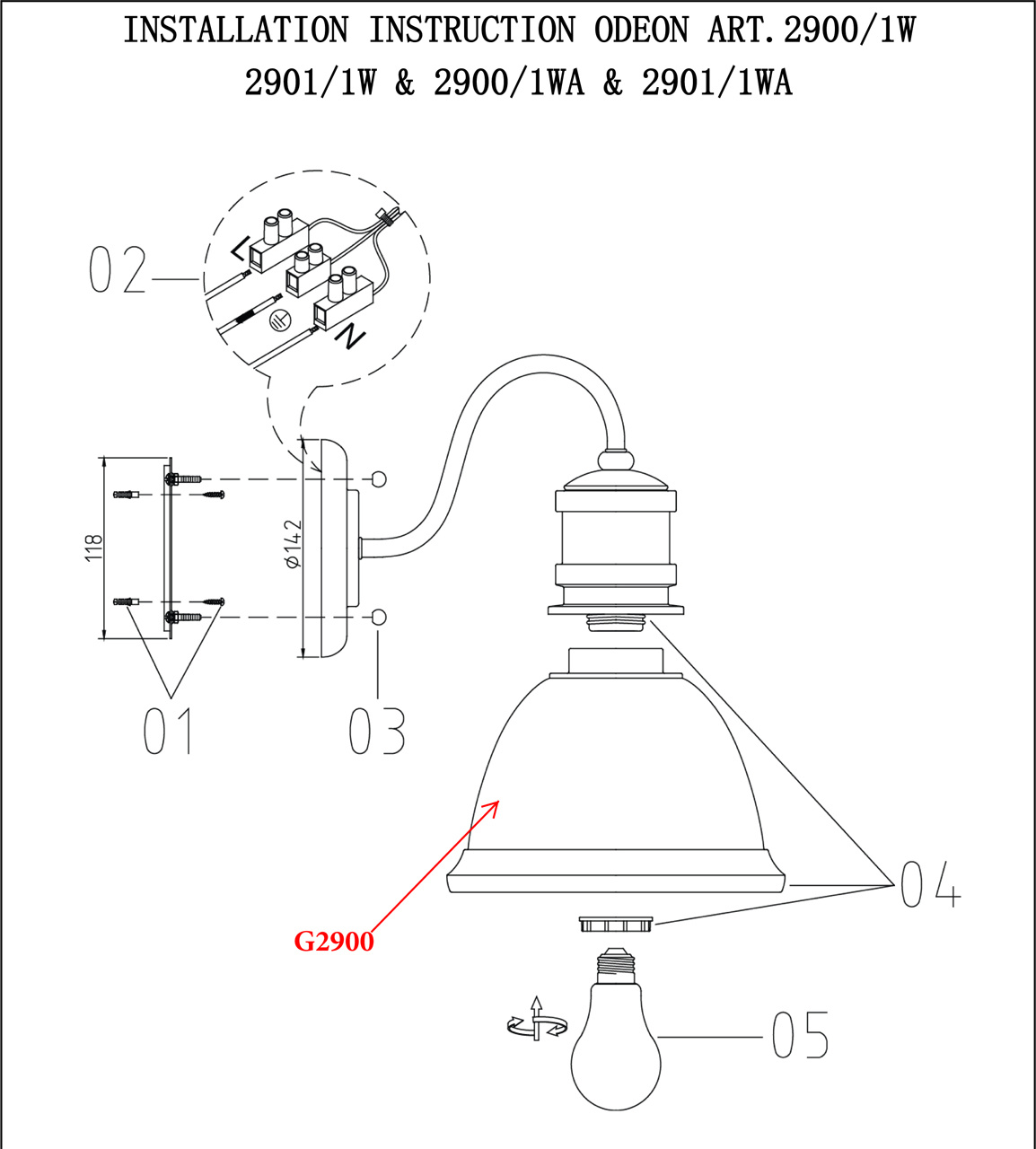 Бра Odeon Light Talva 2901/1W