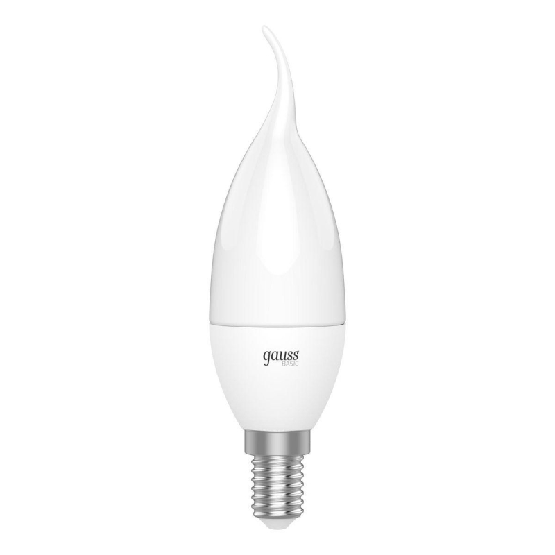 Лампа светодиодная Gauss E14 5,5W 4100К свеча на ветру матовая 1034126