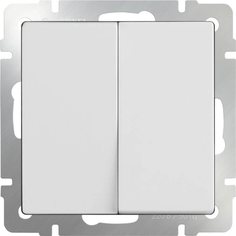 Выключатель Werkel двухклавишный белый WL01-SW-2G 4690389045554