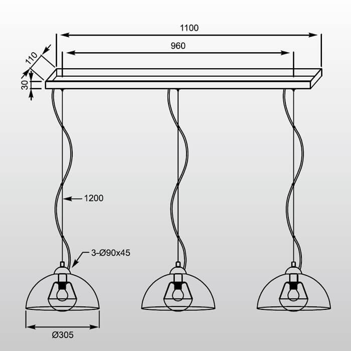 Подвесной светильник Zumaline ANTENNE TS-120404P-BKGO
