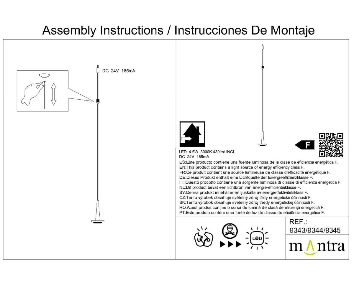 Подвес светодиодный без плафона и основания Mantra Andromeda 9343