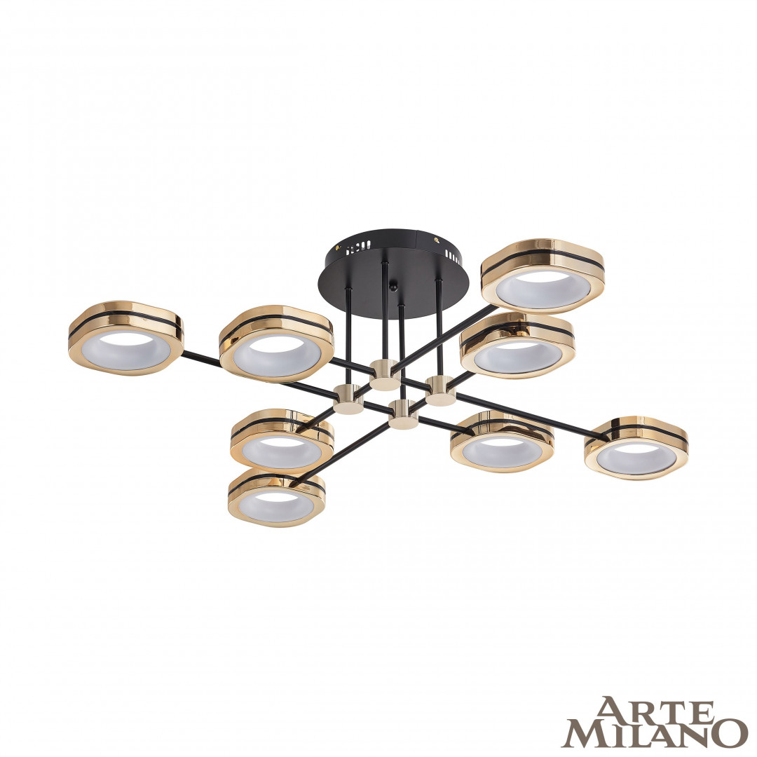 Потолочный светильник Arte Milano Ferrara 277999/8 BK/GD