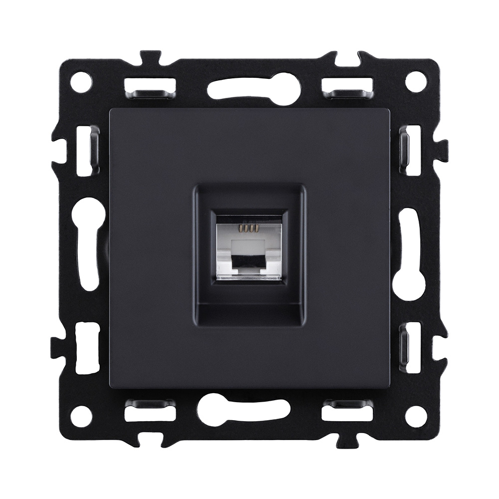 Розетка телефонная RJ11, черный Kollinger Asthetik AS-019BK