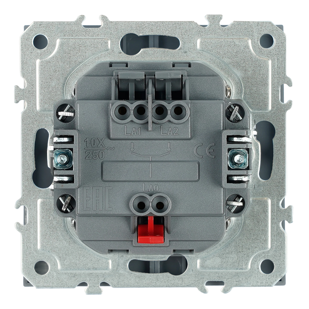 Переключатель 1-клавишный (механизм) СЗК Stekker Эмили 250В 10A RSW10-5105-10ZK платиново-серый soft touch 50240