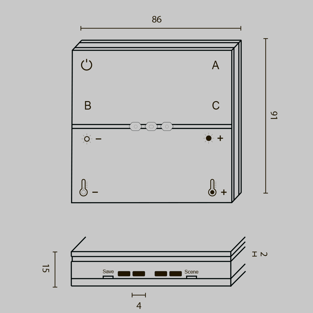 Беспроводная панель управления Maytoni Lighting control DRC035-Z-8-B