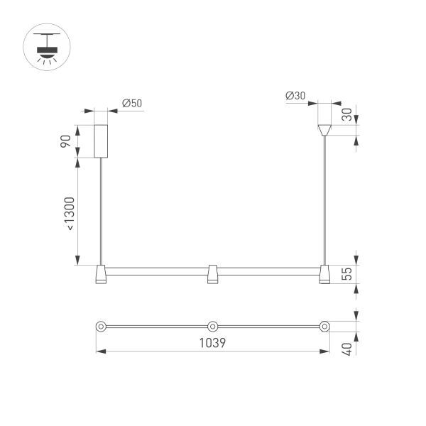 Подвесной светильник Arlight SP-Elizeo-S1000-16W Warm3000 036594