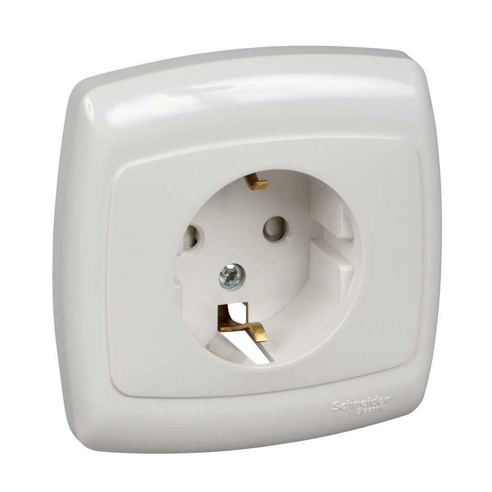 Розетка со шторками Schneider Electric Рондо RS16-121-BI