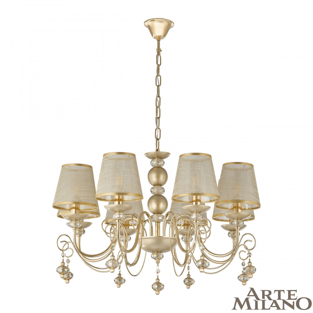 Подвесная люстра с тканевым абажуром Arte Milano 347620/8 FGD