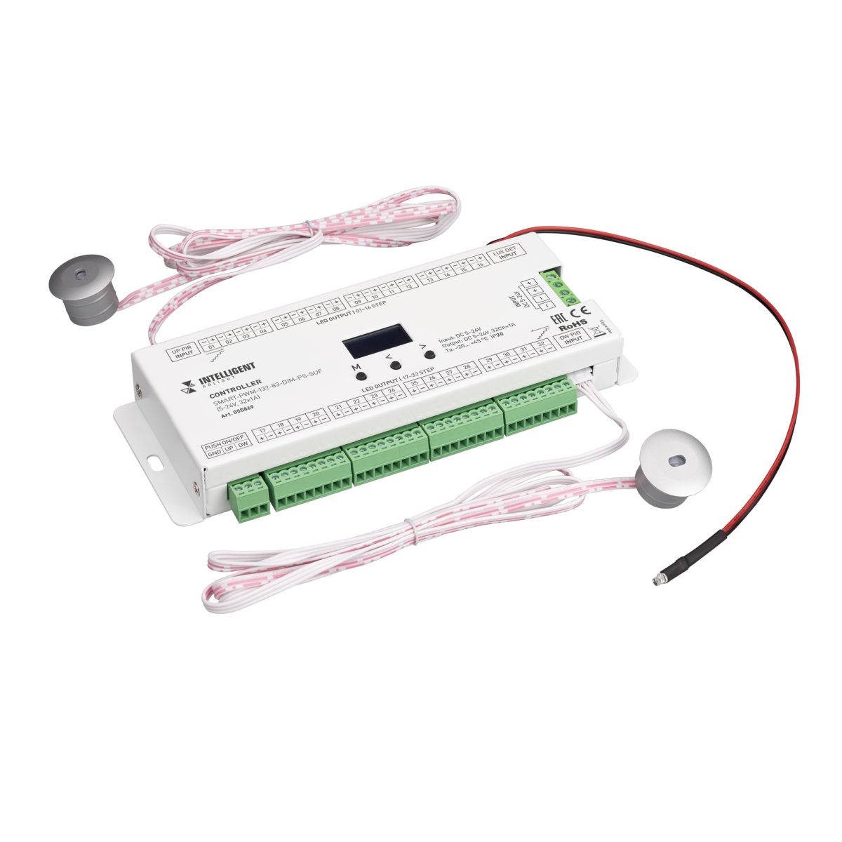 Контроллер Arlight лестничный Arlight SMART-PWM-132-83-DIM-PS-SUF (5-24V, 32x1A) (IARL, IP20 Металл) 055869