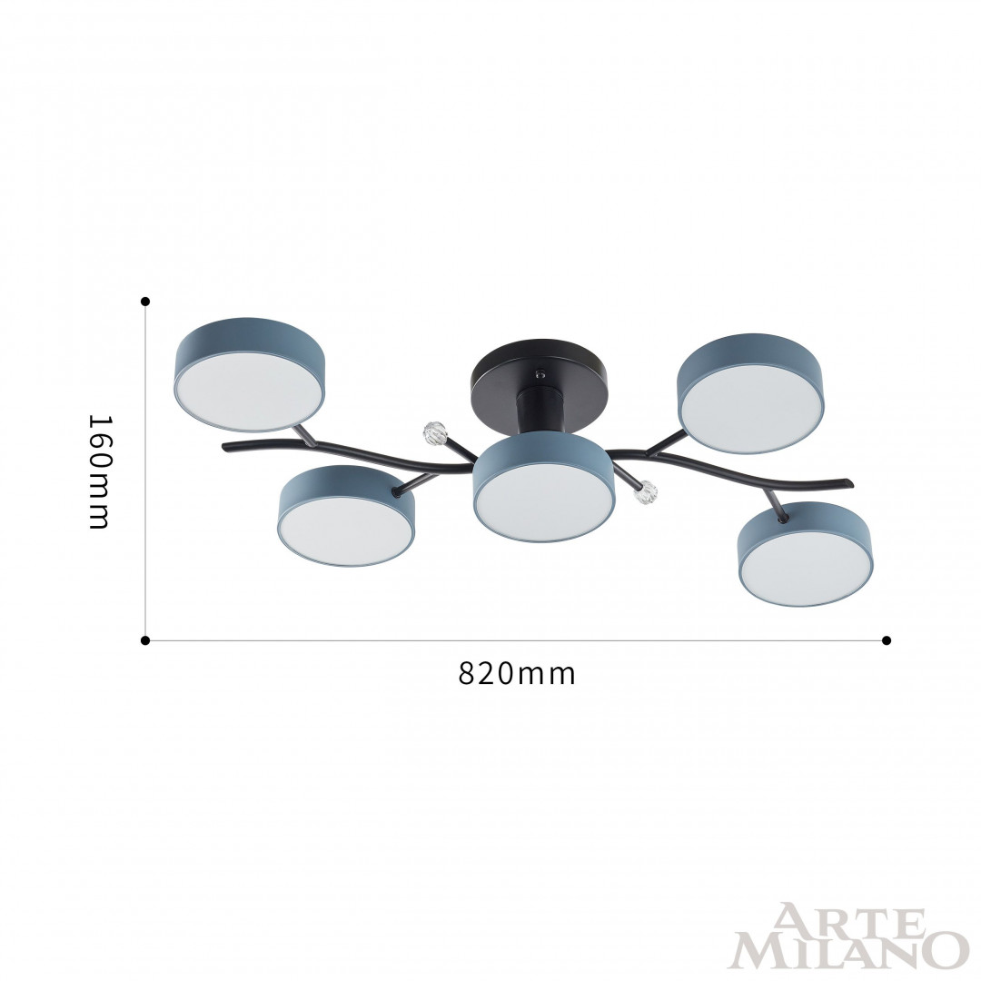 Потолочная люстра Arte Milano Ferrara 256606/5 Bk/Gr
