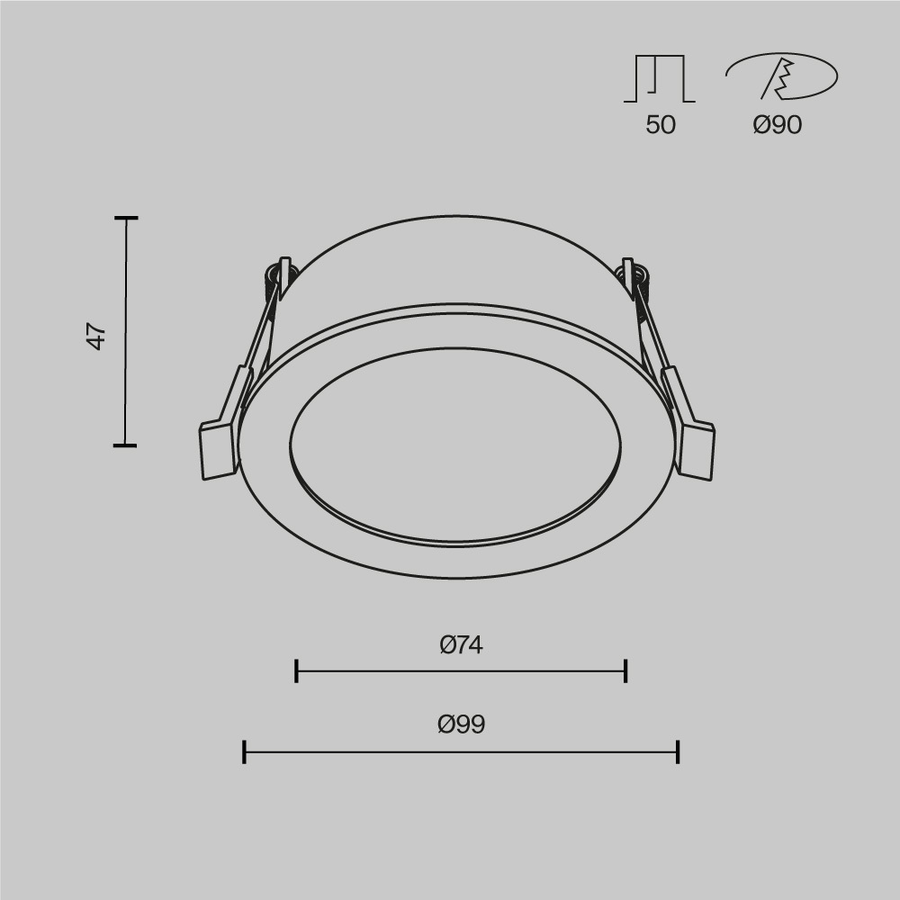 Встраиваемый светильник Maytoni Technical Downlight Orb DL130-GX53-MG