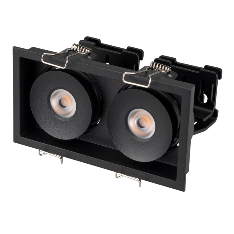 Встраиваемый светильник Arlight CL-SNODO-LUM-S148x80-2x9W Warm3000 (BK, 45 deg) 039325