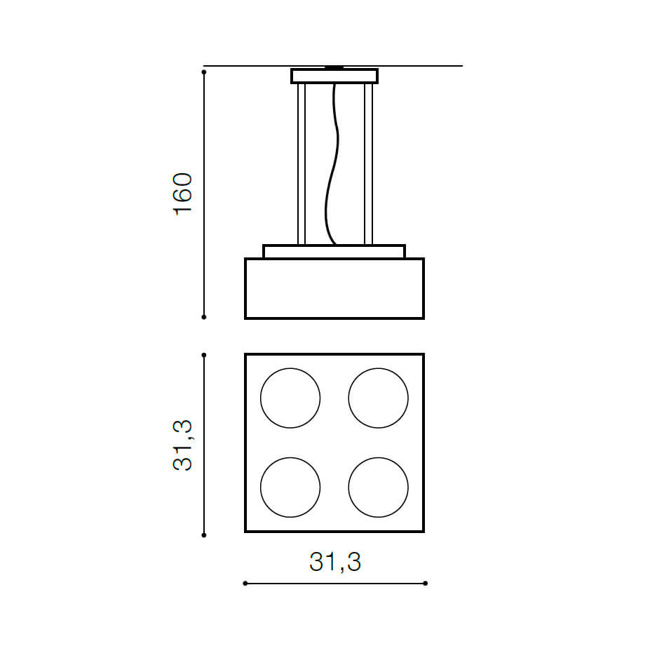 Подвесной светильник на тросе Azzardo Paulo 4 pendant 12V AZ2890