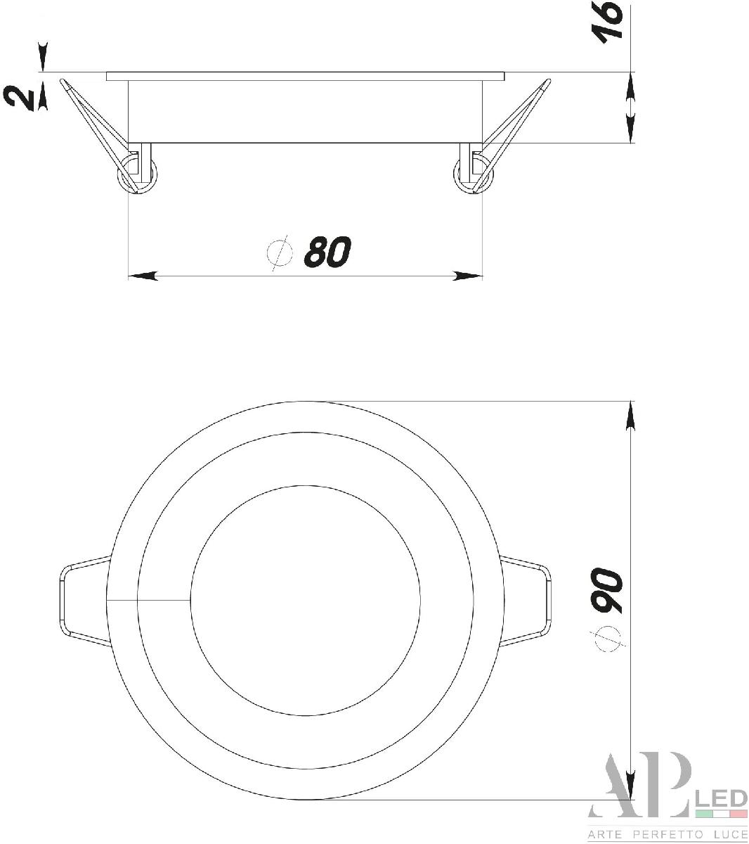 Встраиваемый светильник Arte Perfetto Luce Ingrid 3322.LDY5016/5W/4K