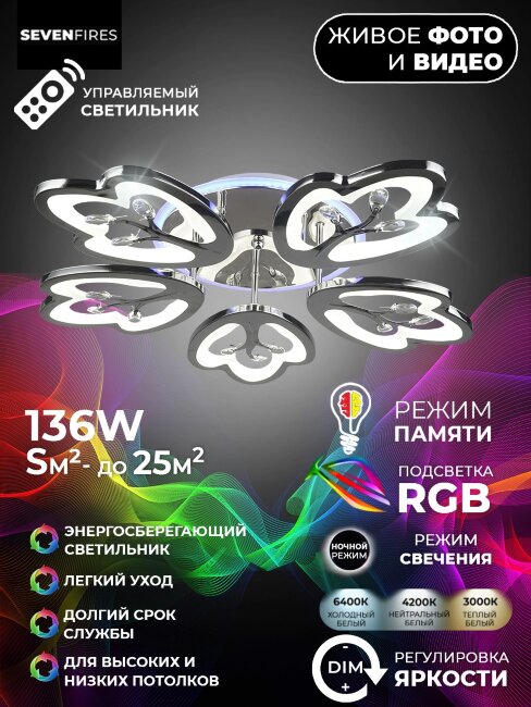 Потолочная люстра Wedo Light Dominica 75306.01.03.05RGB
