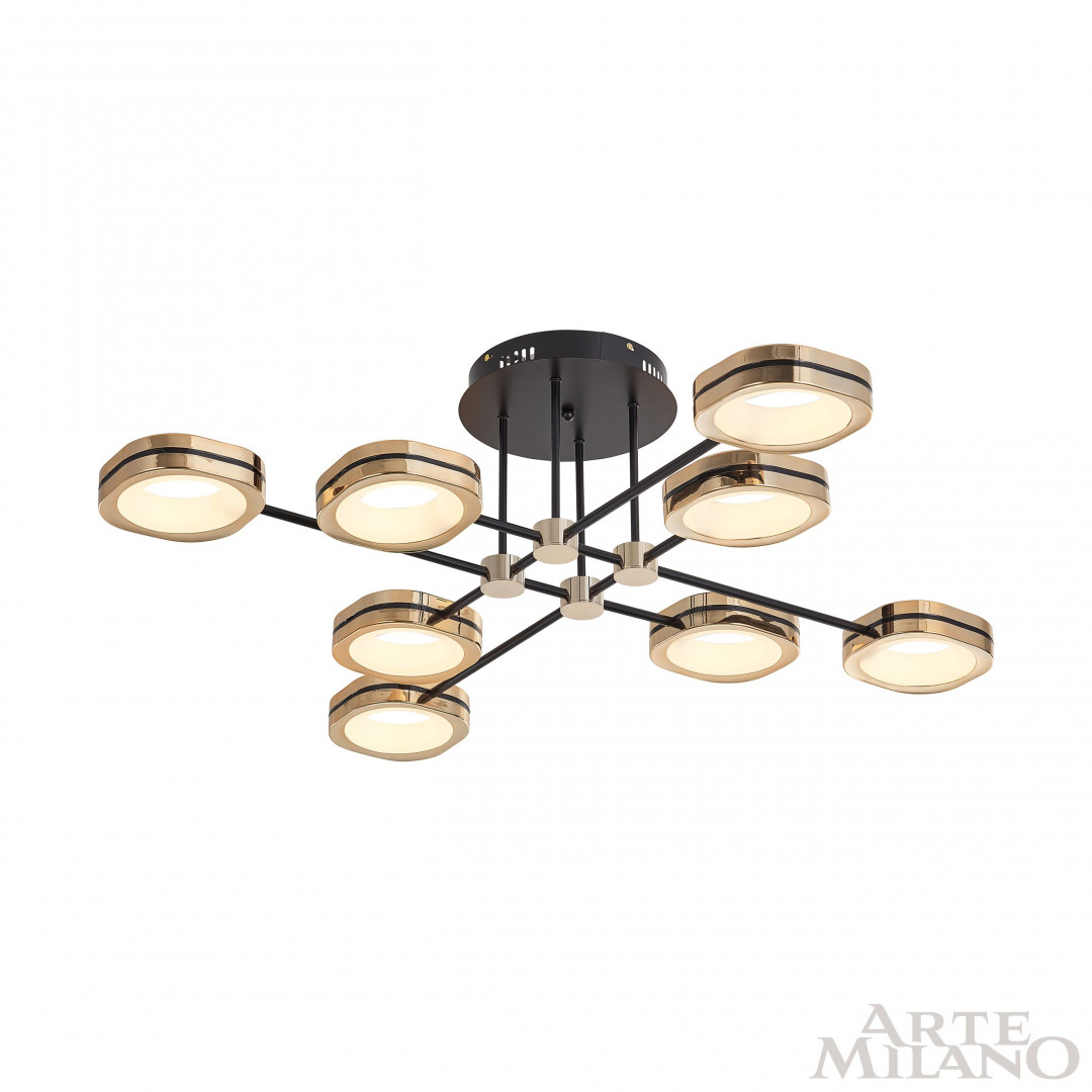 Потолочный светильник Arte Milano Ferrara 277999/8 BK/GD