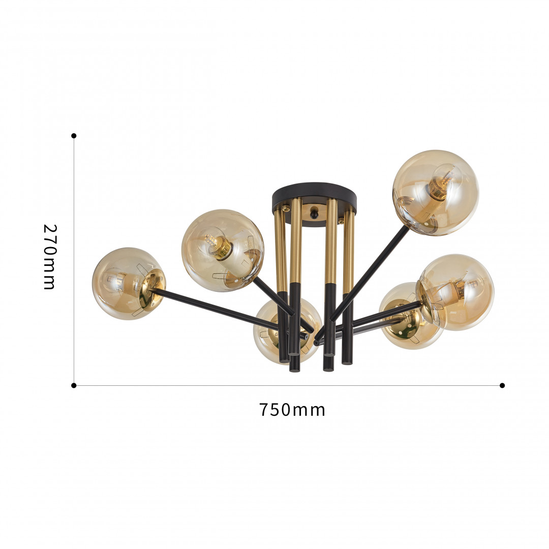 Потолочная люстра Arte Milano Neapolis 273708/6 BK/GD