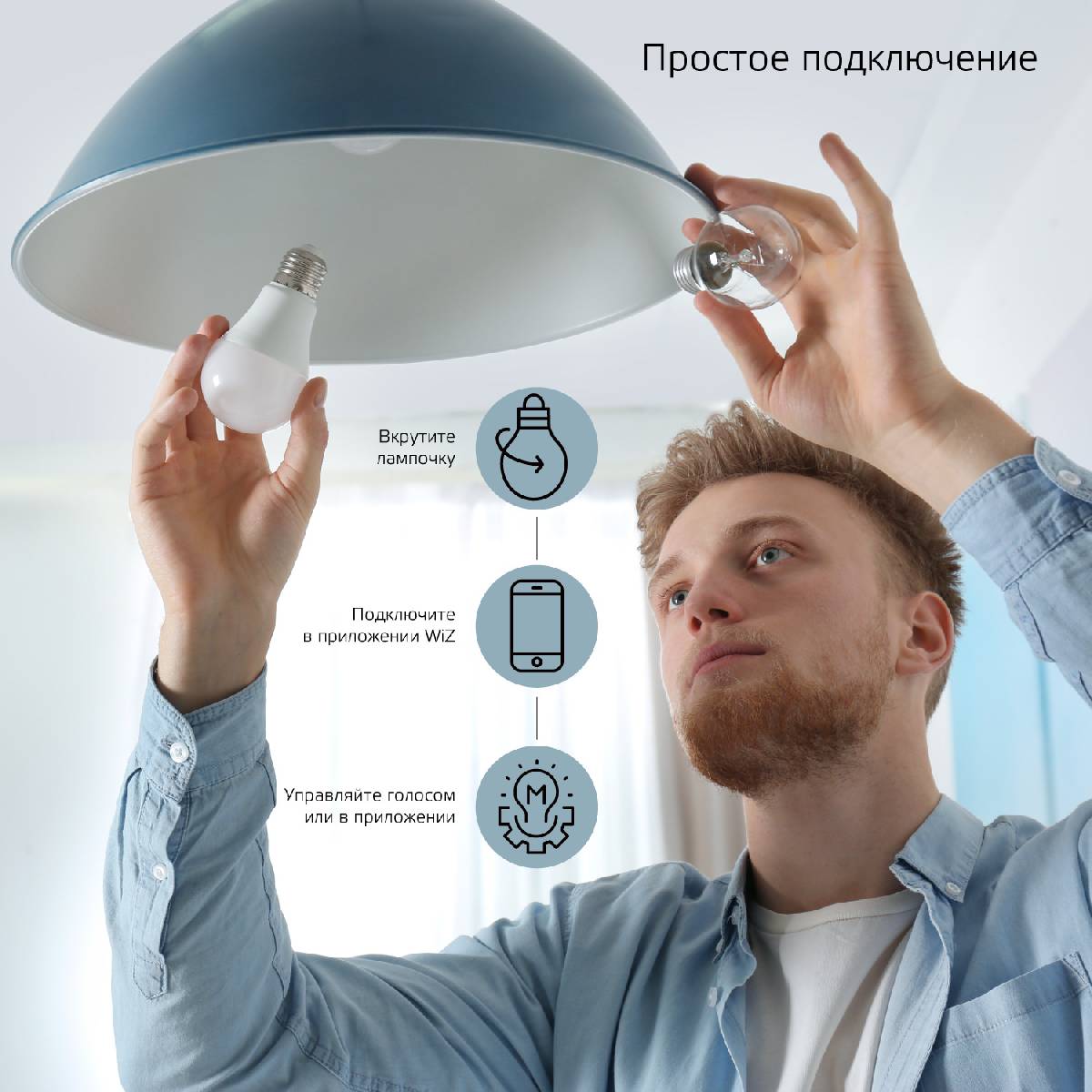 Лампа светодиодная диммируемая Gauss E27 8,5W 2700K матовая 1050112