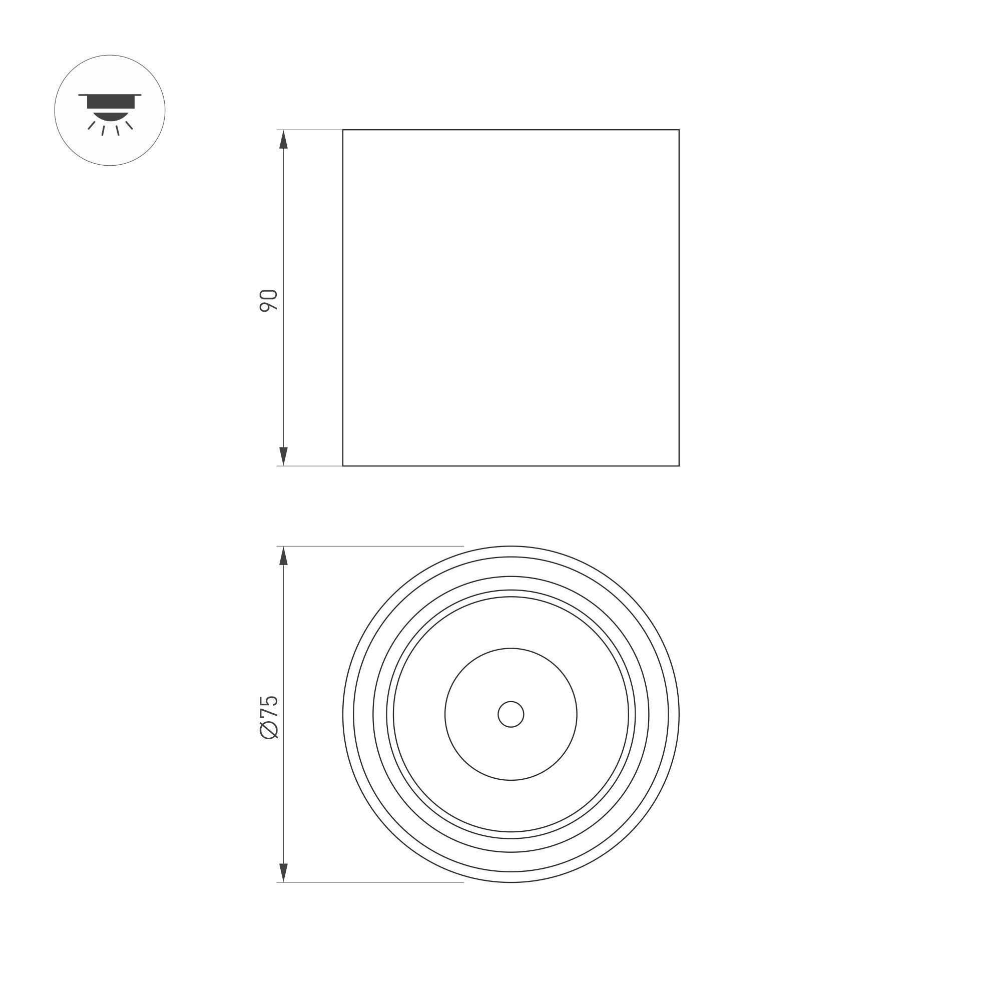 Накладной светильник Arlight SP-SALT-R75-8W Day4000 (WH-BK, 40 deg, 230V) 039376