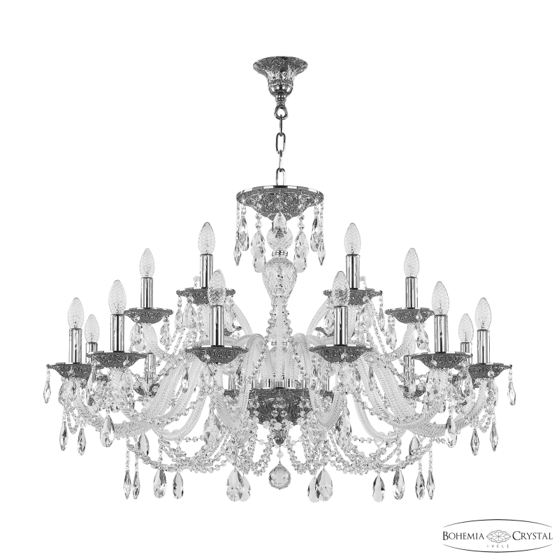 Подвесная люстра Bohemia Ivele Crystal 1605/12+6/360 Ni